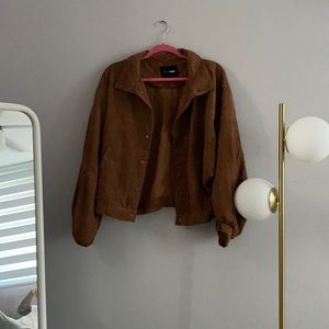Brown puffy sleeves jacket